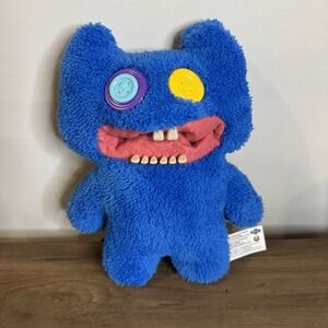 Fuggler Blue Plush Funny Ugly‎ Monster W Teeth Button Eyes 9 Toy Figure New